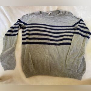 Esprit Women's Sweater in Gray and Navy Stripes